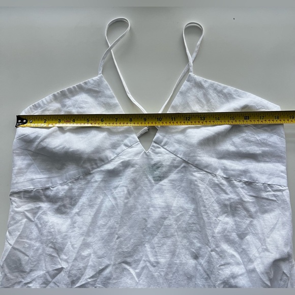 J Crew Cross Back Beach maxi Dress White Linen Blend lagenlook wedding XL - Picture 7 of 8